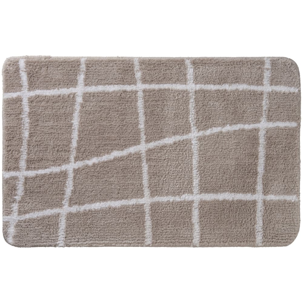 Guy Levasseur Tapis de bain antidérapant à carreaux 50x80cm Taupe Pes - Polyester