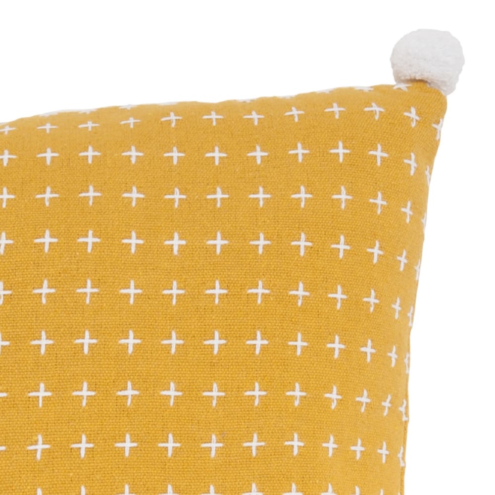 Coussin à pompons en polycoton 40x40cm — vue 3