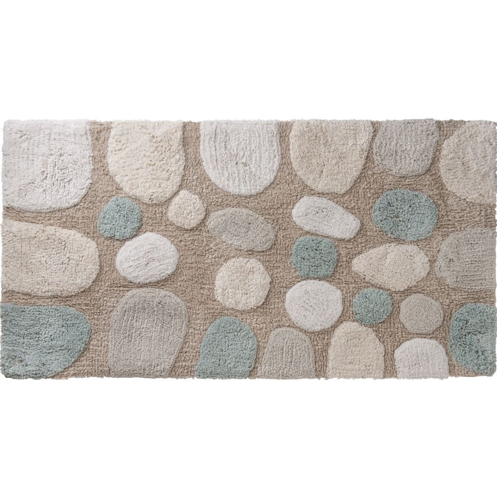 Tapis de bain déco galet coton tufté 50x80cm