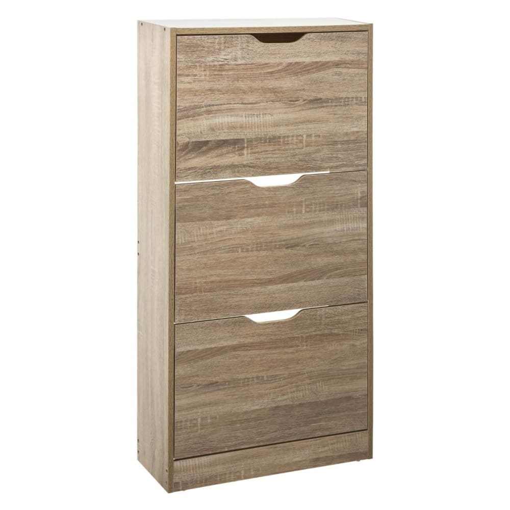 Armoire à chaussures bois 3 tiroirs naturel