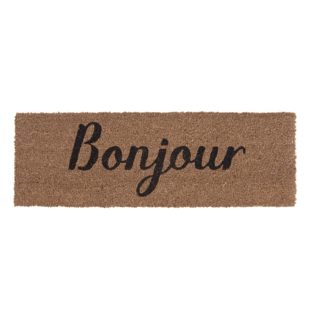 Paillasson rectangulaire en fibre de coco 75x26 cm marron