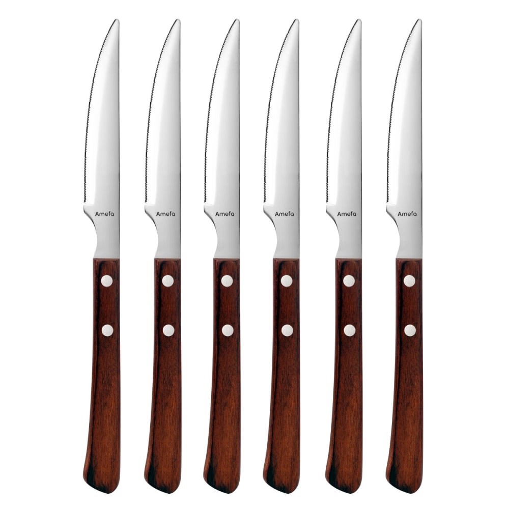 Set di 4 coltelli da bistecca in legno - Amefa