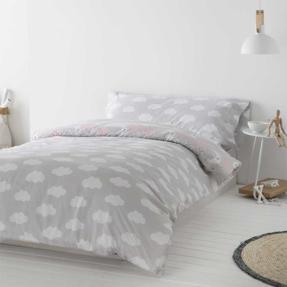 Funda Nordica Infantil algodón poliester GRIS 150x220 Cama de 90 - Maisons du Monde