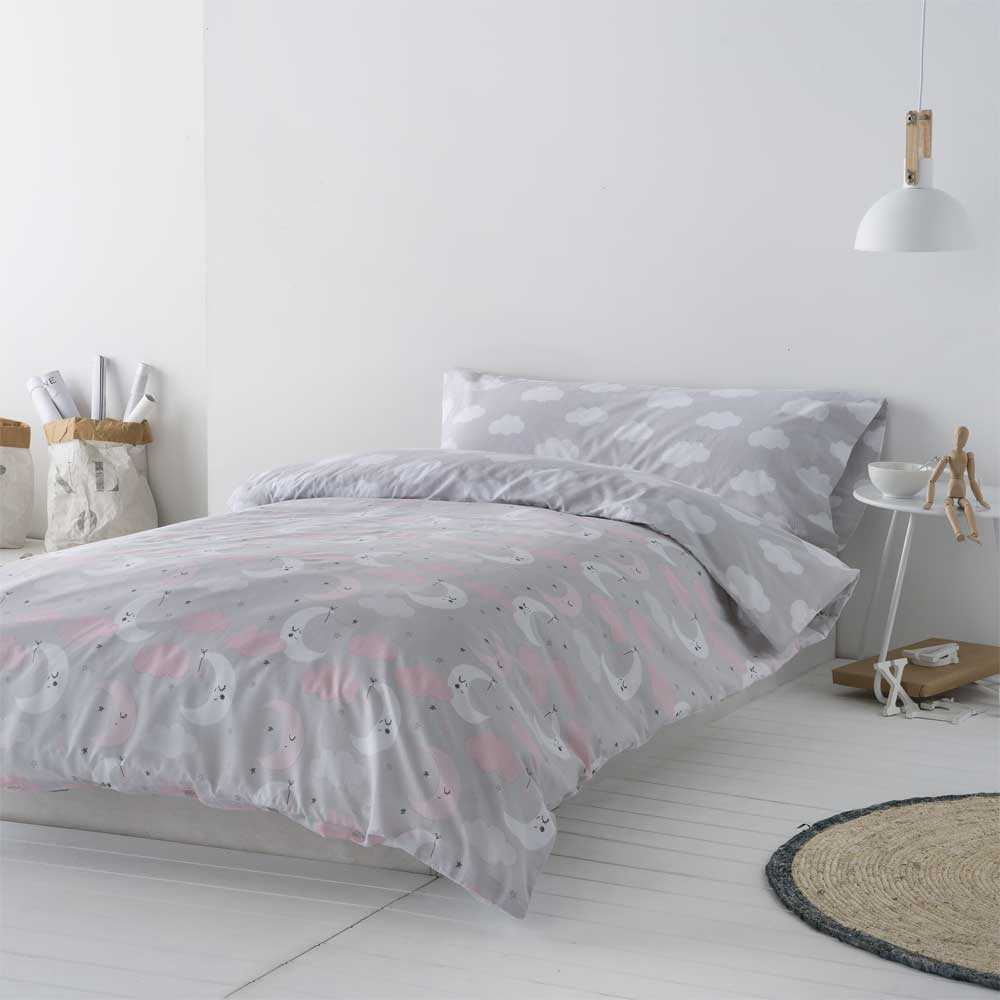 Funda Nordica Infantil algodón poliester GRIS 180x220 Cama de 105