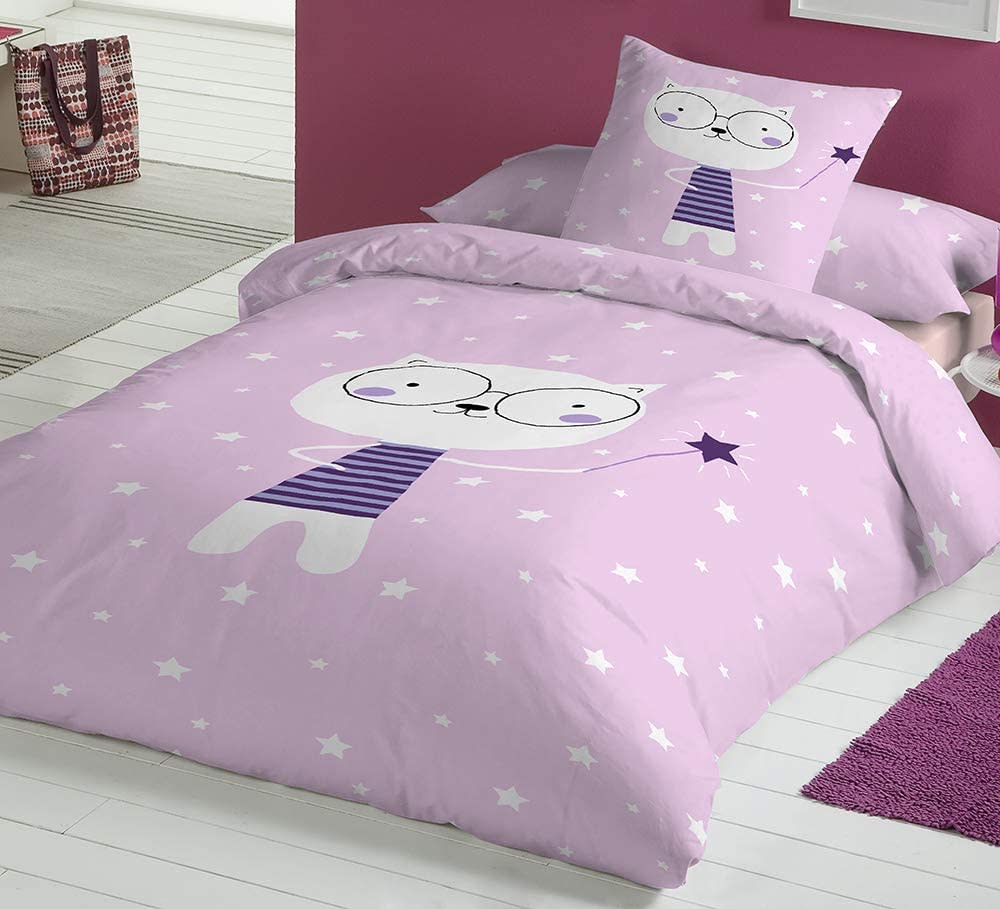 Funda Nordica Infantil rosa algodón 150x260 Cama de 90