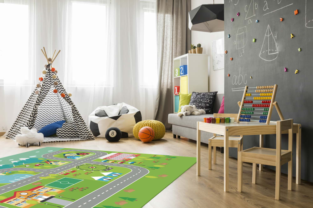 Tapis vinyle routes pour les enfants 120x160cm — vue 3
