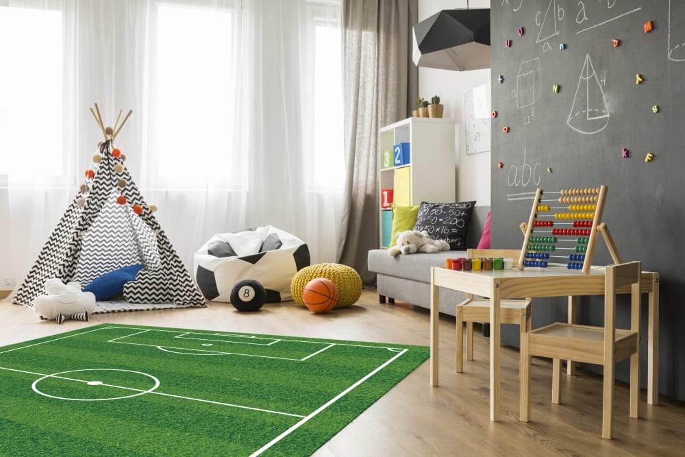 Tapis vinyle terrain de football 120x160cm — vue 3