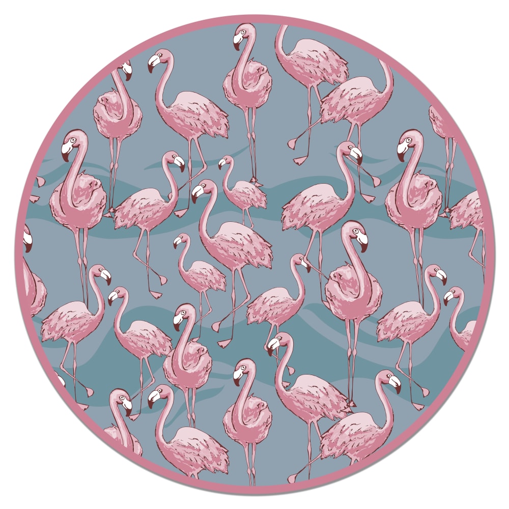 Alfombra vinílica redonda flamencos 100x100 cm