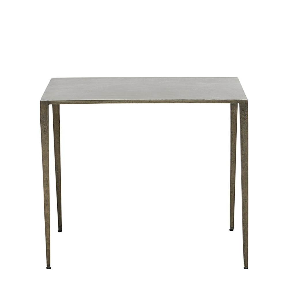 Mesa auxiliar de metal gris