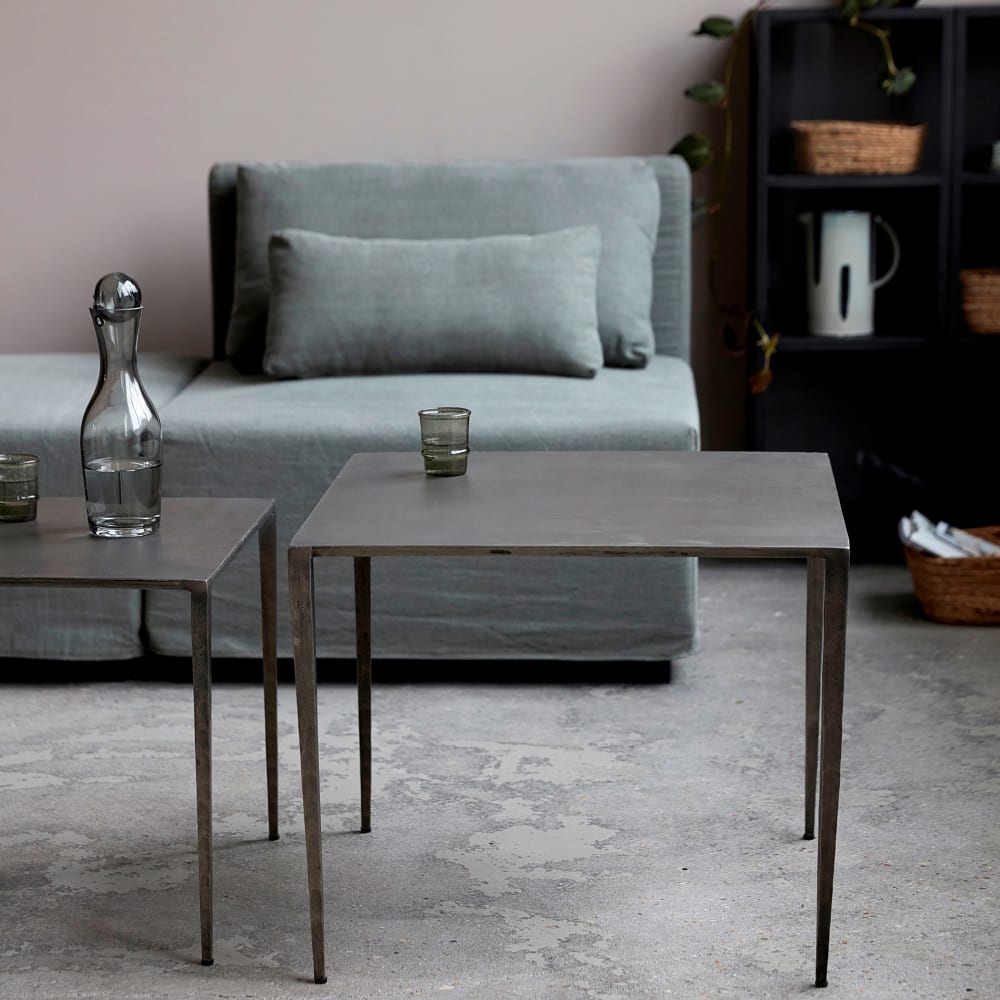 Mesa auxiliar de metal gris - Maisons du Monde