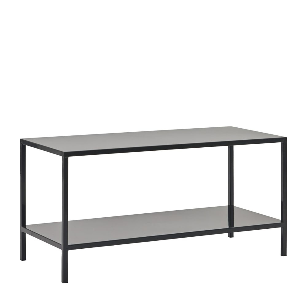 Mesa de centro rectangular de acero negro