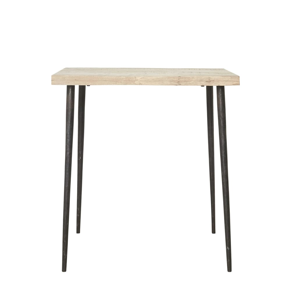 Mesa de comedor de madera beige 4 plazas