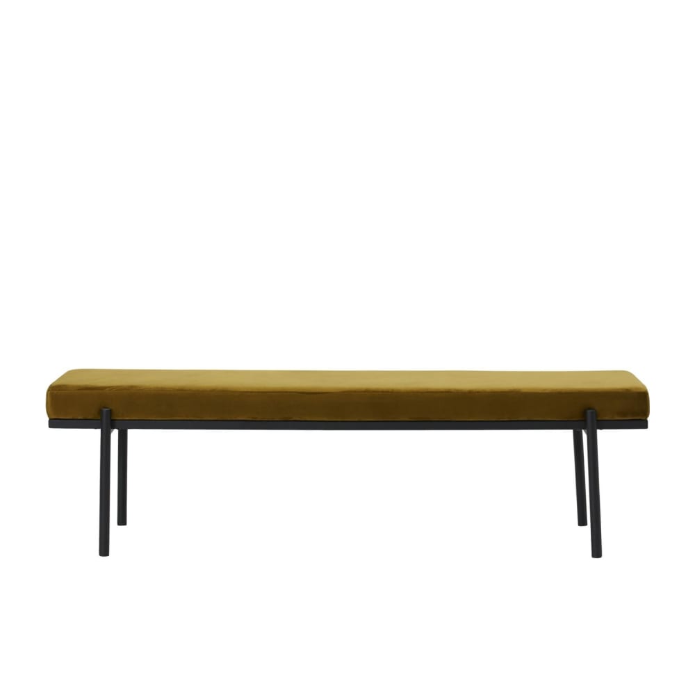 house doctor Banc 2 places en velours orange Orange Velours - 40x45x160cm