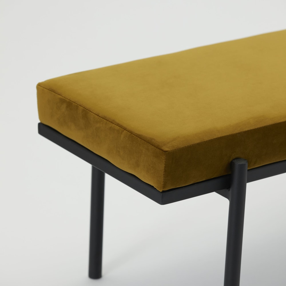 Banc 2 places en velours orange - Maisons du Monde