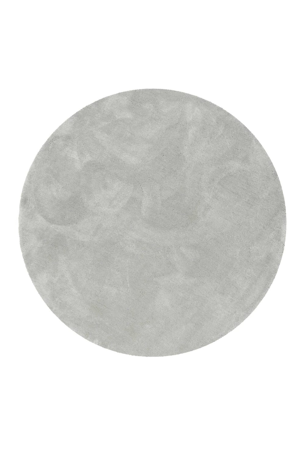 Tappeto grigio in microfibra a pelo lungo retondo Ø 120cm - Modello Contemporaneo - Grigio - Öko-Tex Zertifikat - PES - Poliestere