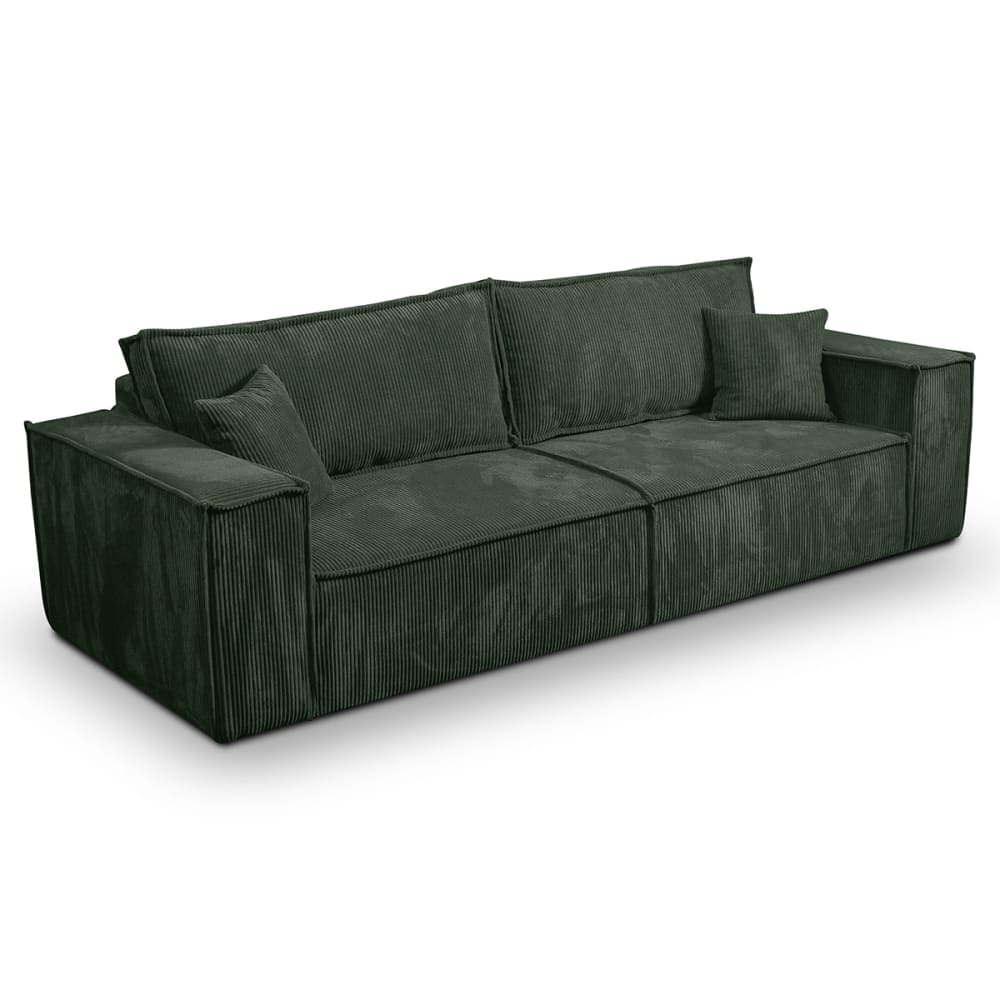 4-Sitzer Schlafsofa mit Bettkasten Spanplatten Tannengrün -