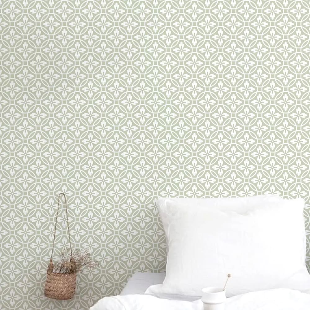 Decochic Selbstklebende Vinyltapete mit Vintage-Muster, grün 50x300 cm - Pva - Polyvinylacetat
