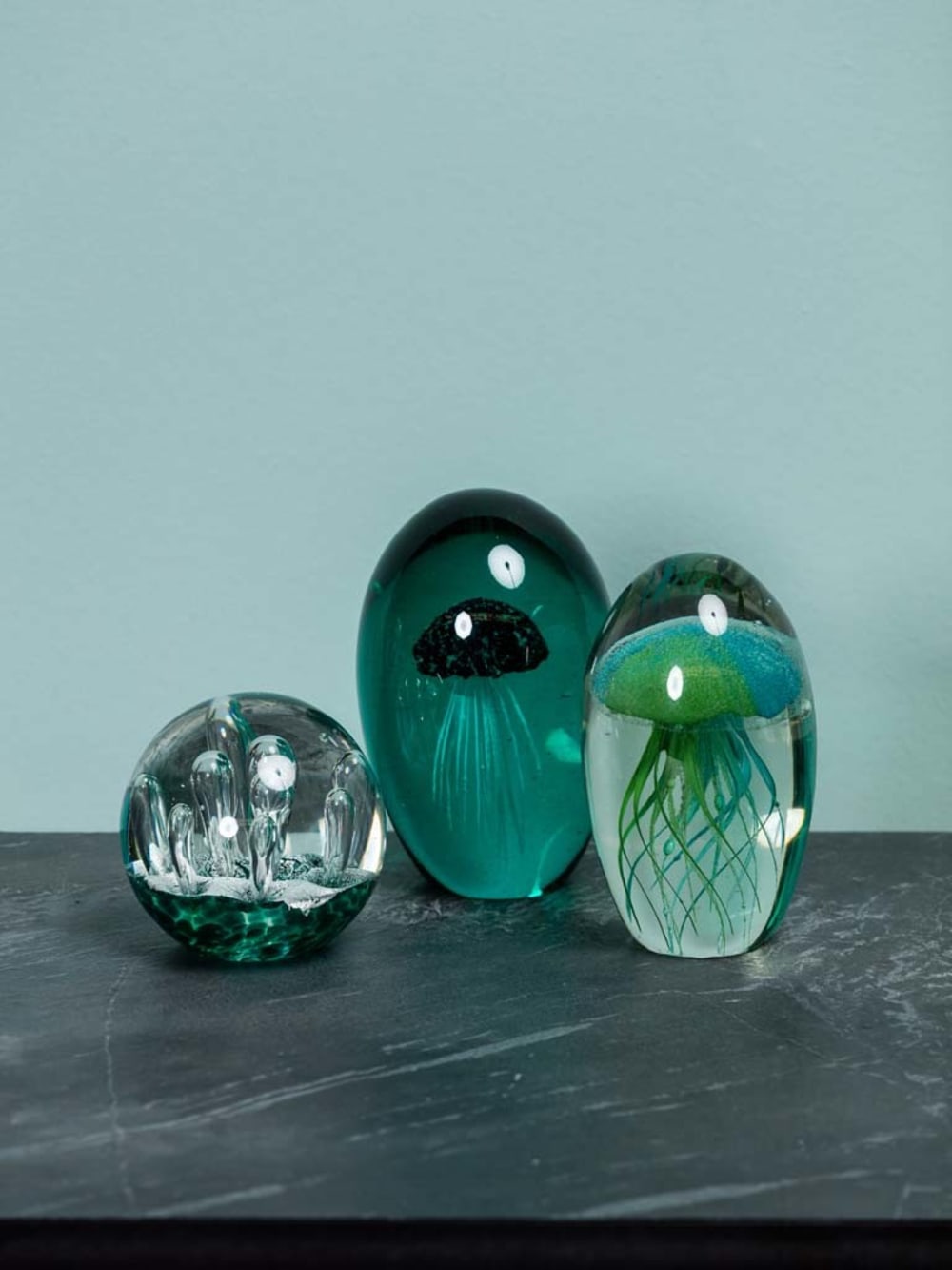 Décoration méduse en sulfure vert — vue 4