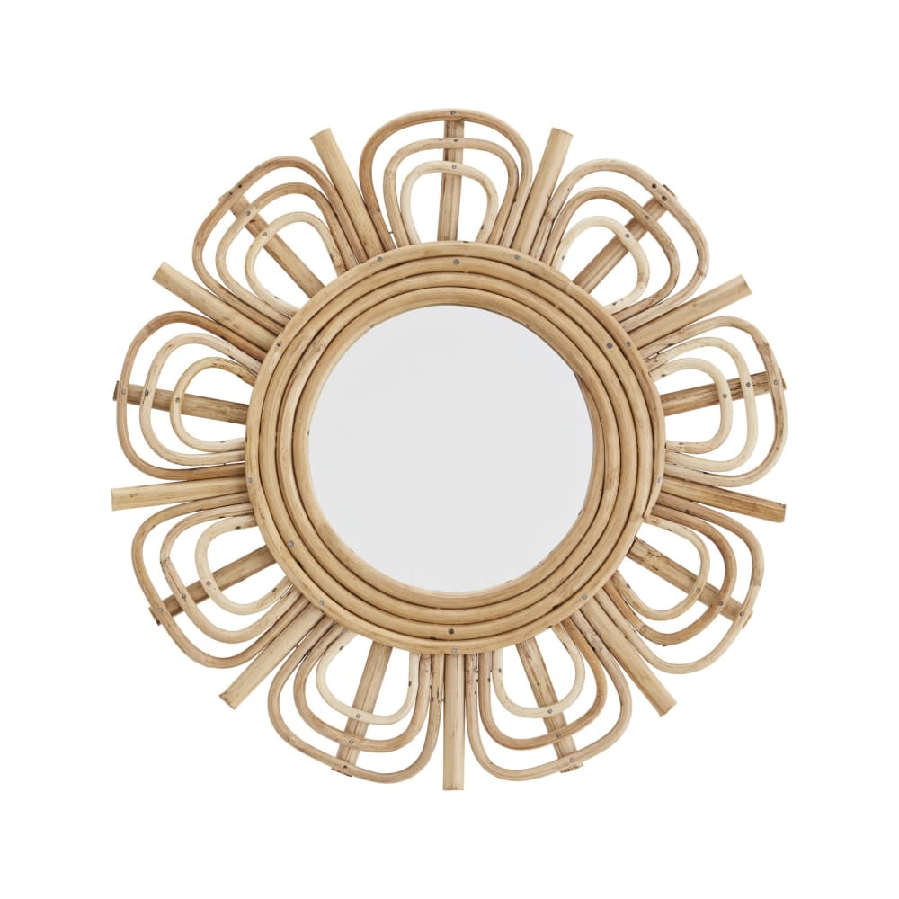 Madam Stoltz Miroir soleil en bambou beige