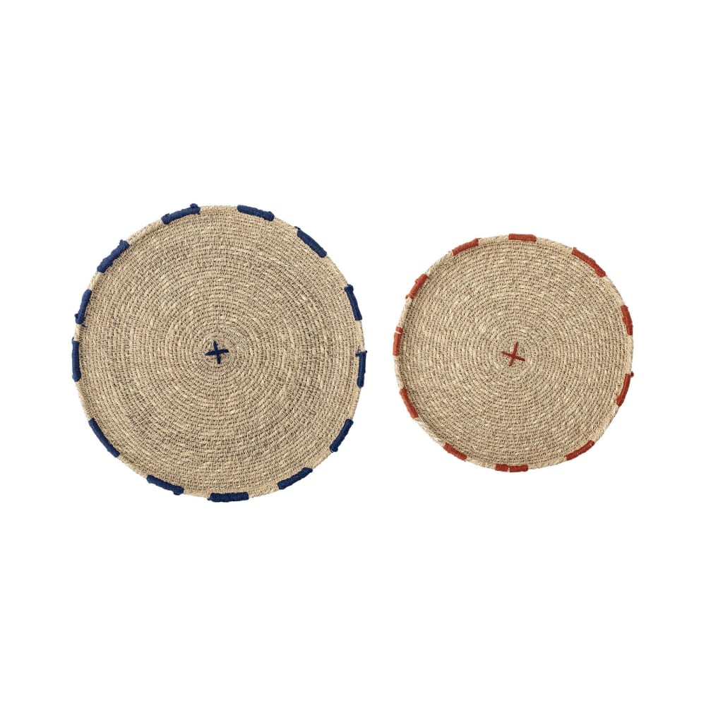 Assiette décorative en fibres naturelles beige