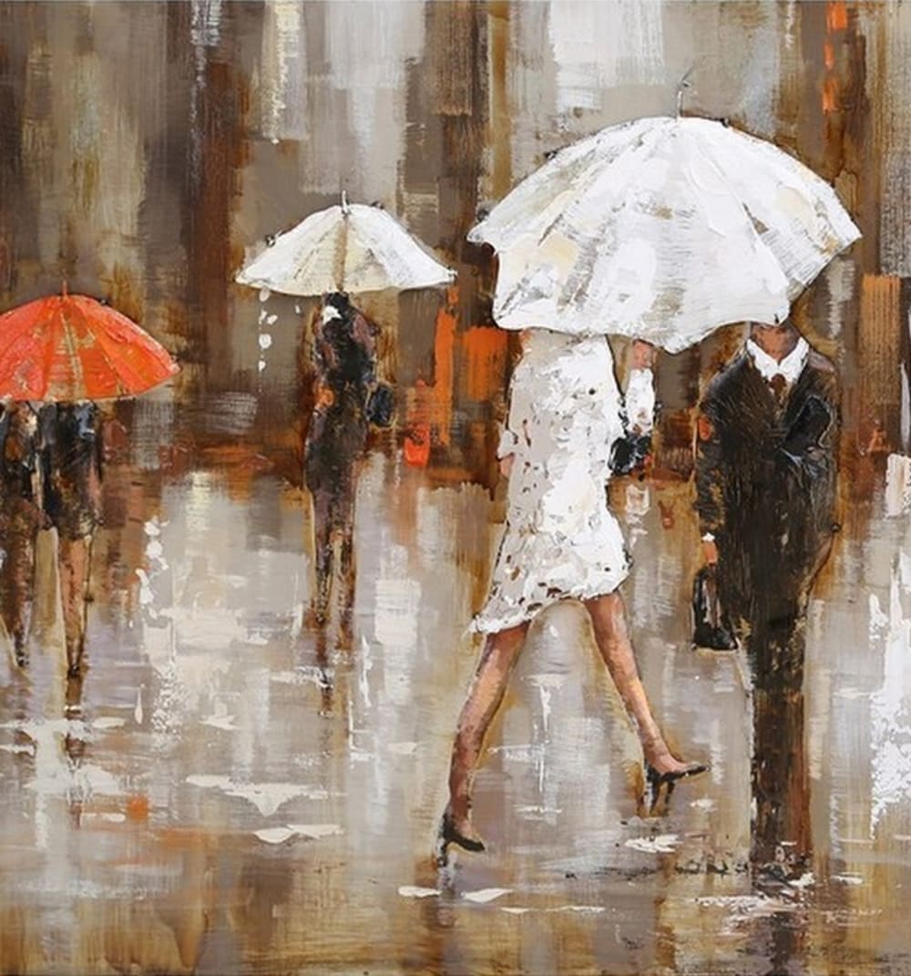 Tableau relief en métal pluie 150x60 - Maisons du Monde