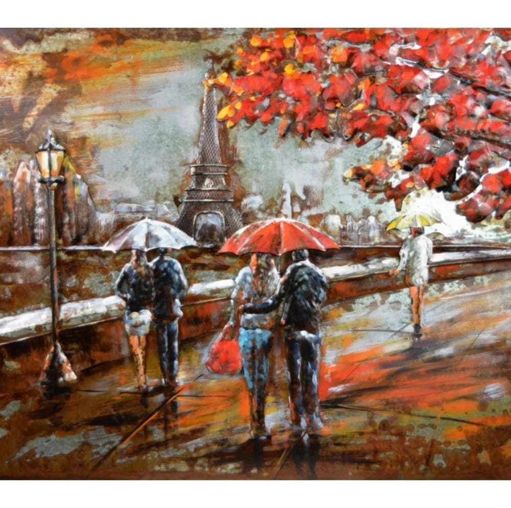 Tableau relief en métal paris en automne 120x80 - Maisons du Monde
