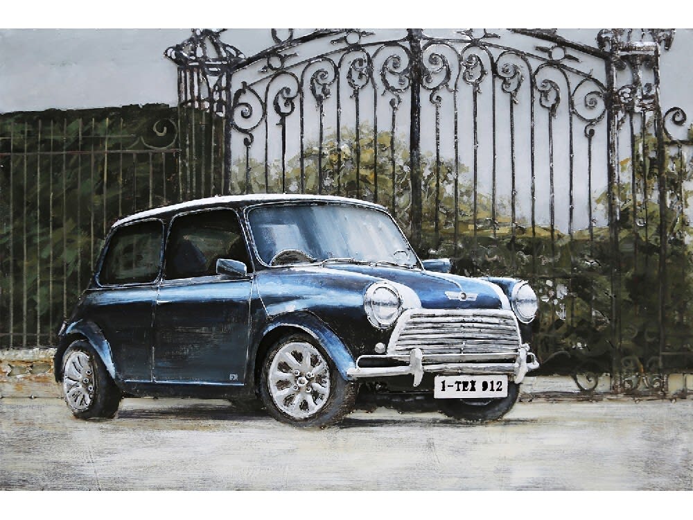 Tableau relief en métal mini bleue 120x80