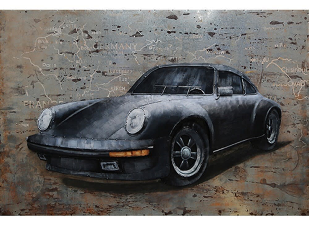 Tableau relief en métal porsche 911 modèle g 120x80
