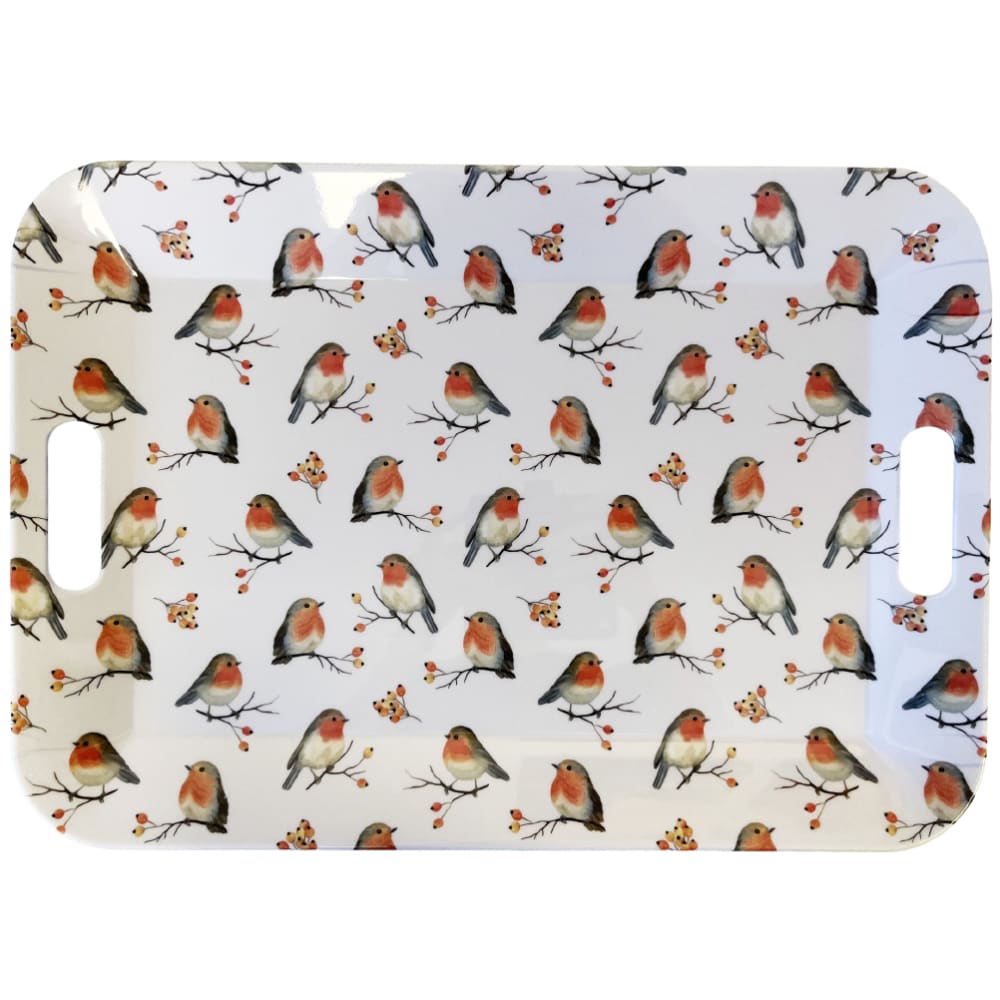 Grand plateau rectangulaire oiseaux 46,5x32,5cm