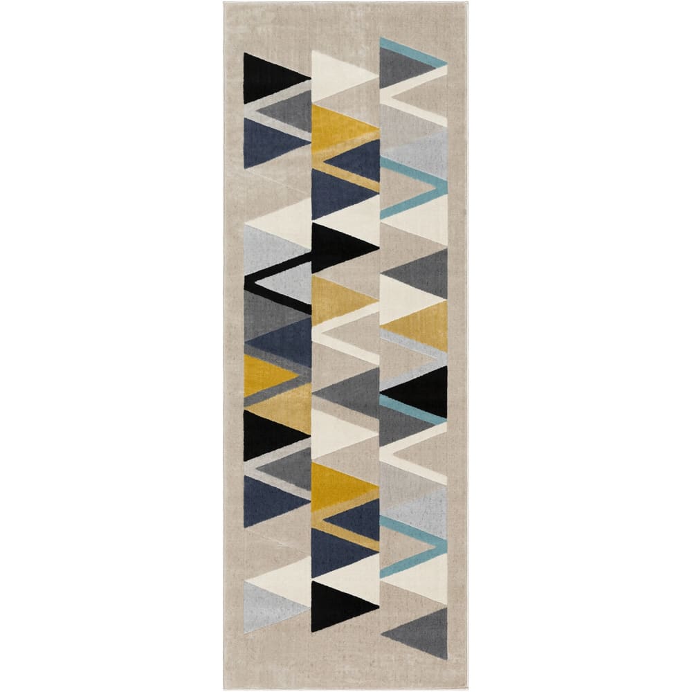 Tappeto per corridoio scandinavo moderno multicolore/grigio