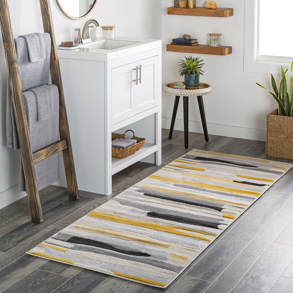 Tapis de couloir scandinave moderne multicolore/gris 80x220 — vue 3