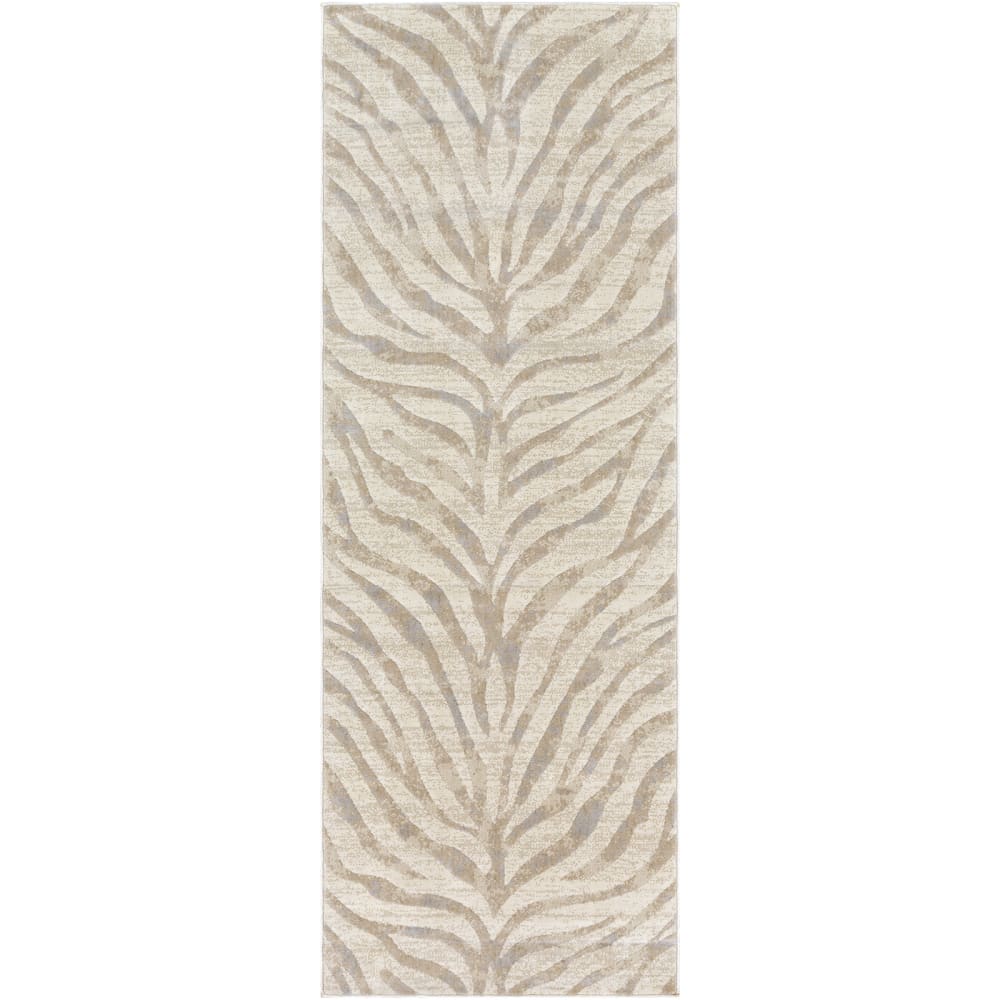 Tappeto per corridoio zebrato boho grigio/beige 80x220 -