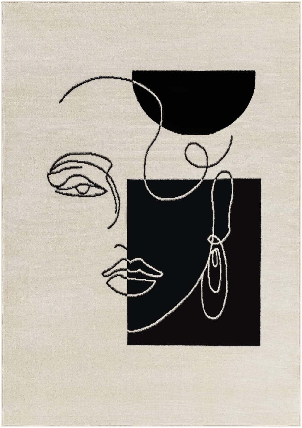 Tapis Scandinave Bohème Blanc/Noir 200x275