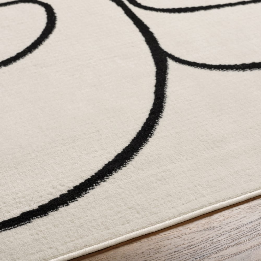 Tapis scandinave bohème blanc/noir 152x213 — vue 4