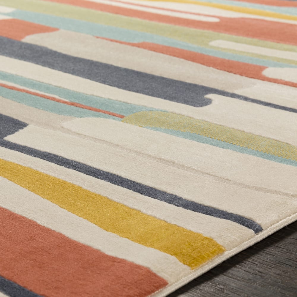 Tapis scandinave moderne multicolore/orange 120x170 — vue 4