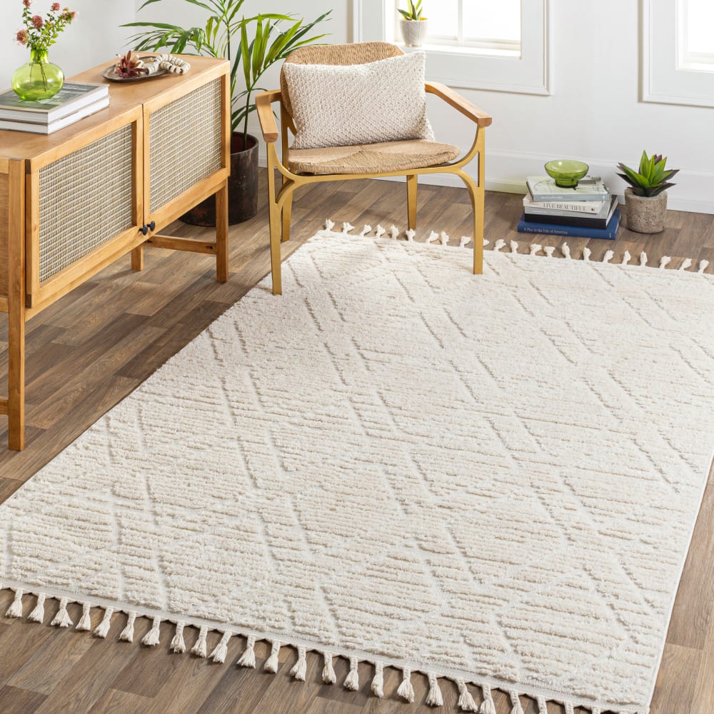 Tapis berbère ethnique ivoire 160x213 — vue 3