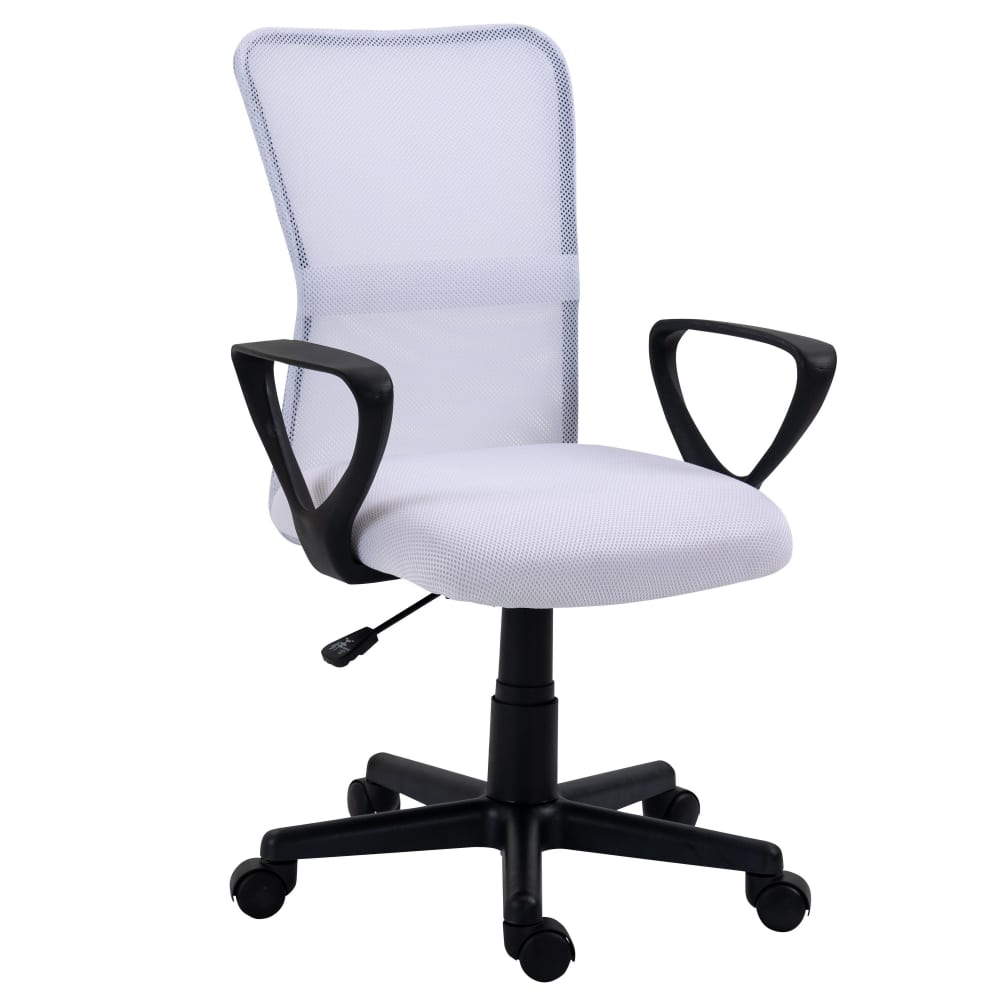 Chaise de bureau réglable en tissu blanc