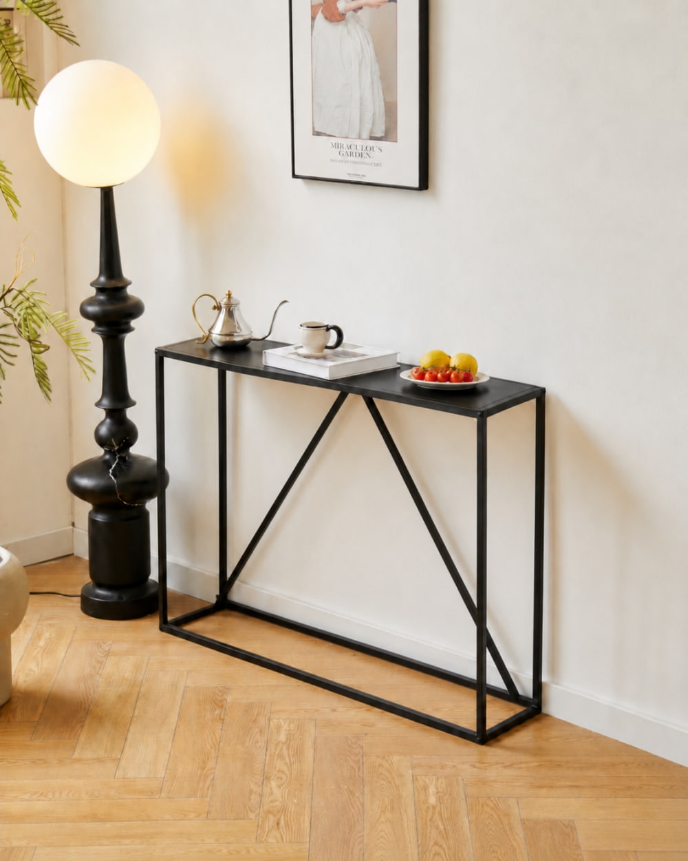 Nordlys Konsolentisch aus Metall Schwarz style industrial Schwarz Metall