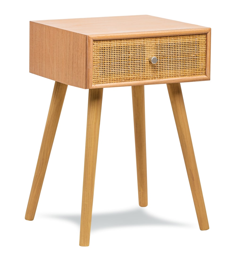 Table de chevet 1 tiroir en rotin naturel - Maisons du Monde