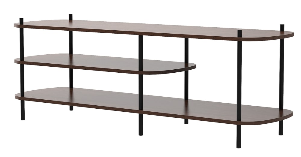 Mobile tv stile industriale in acciaio e legno marrone - Nordlys