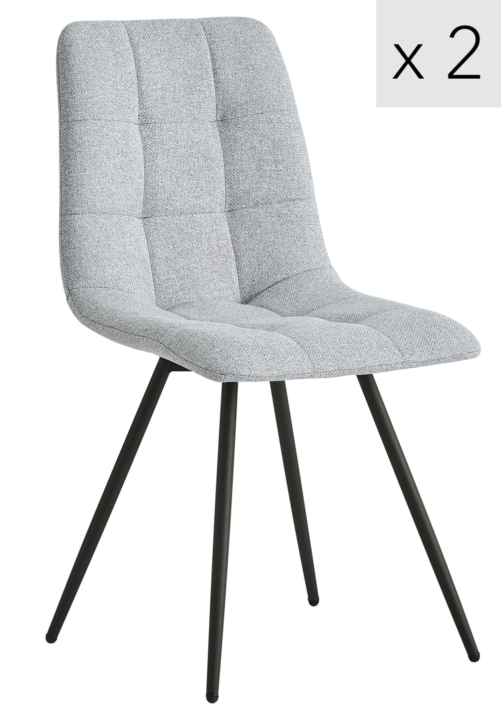 Polsterstühle (2er Set) aus Metall und Stoff Grau - Maisons Du