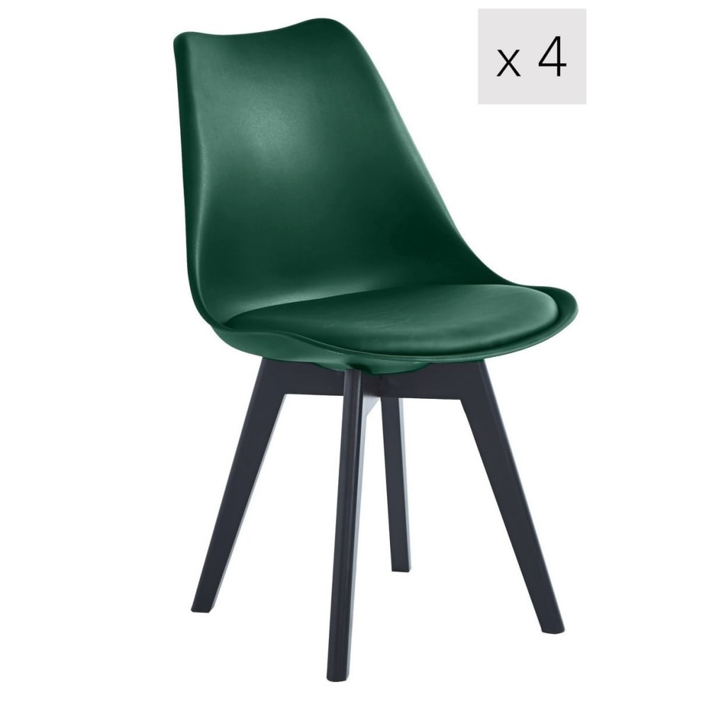 Lot de 4 chaises scandinaves - vert