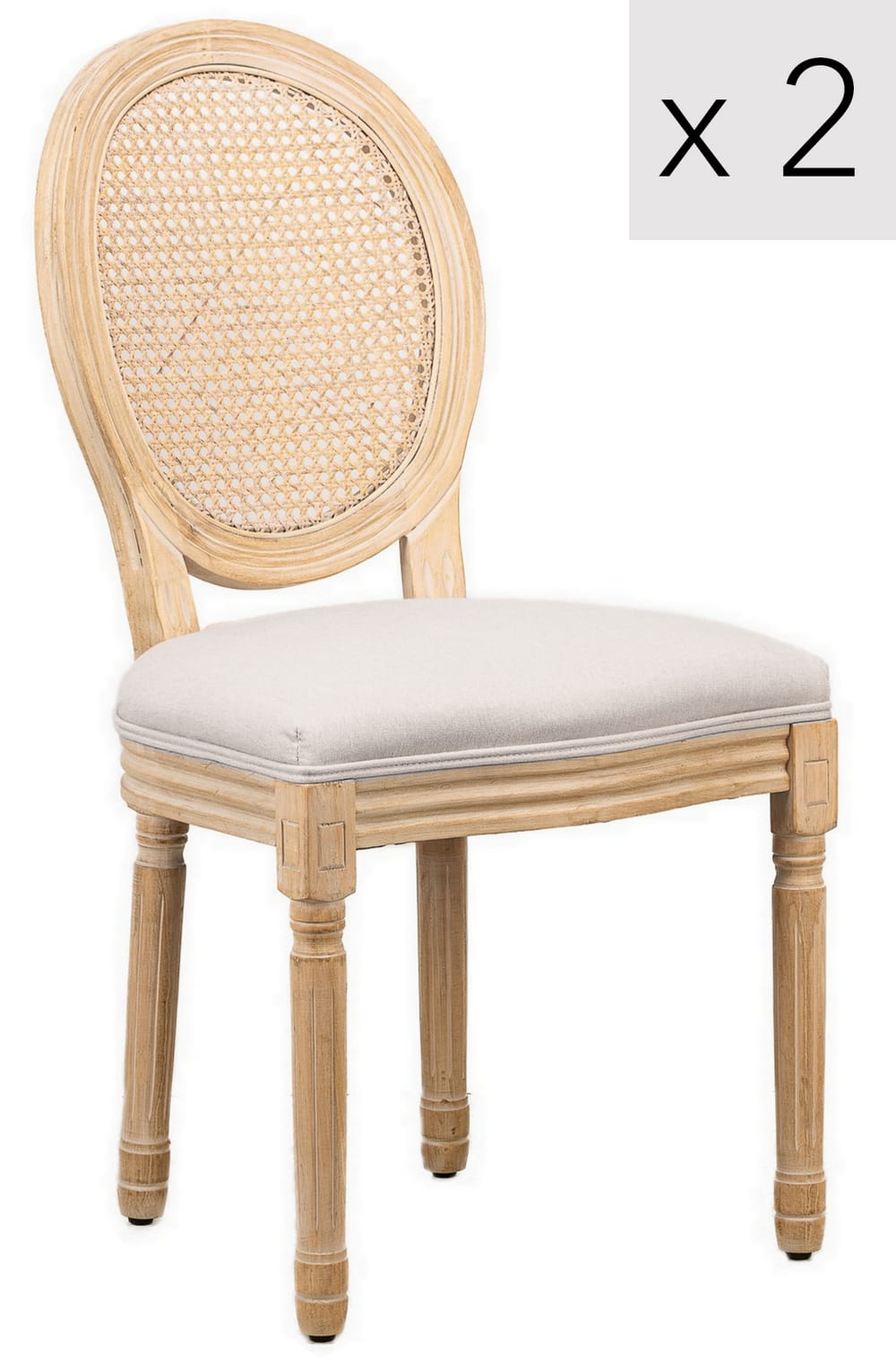 lot 2 chaises salle - tissu gris