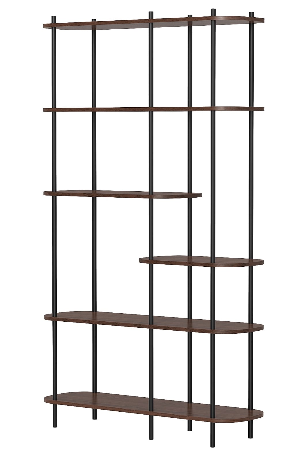 Libreria stile industriale in acciaio e legno marrone - Nordlys