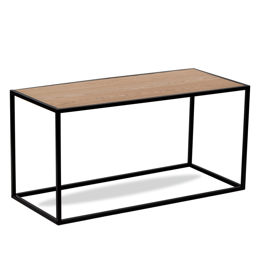 Table basse industrielle en bois et métal noir