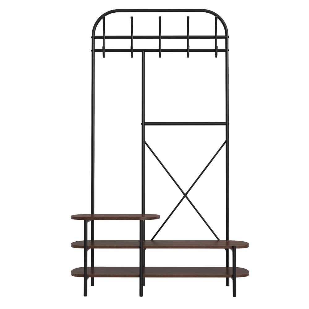 Nordlys Industrielle Flurgarderobe aus Metall und Holz Braun style industrial Braun Metall