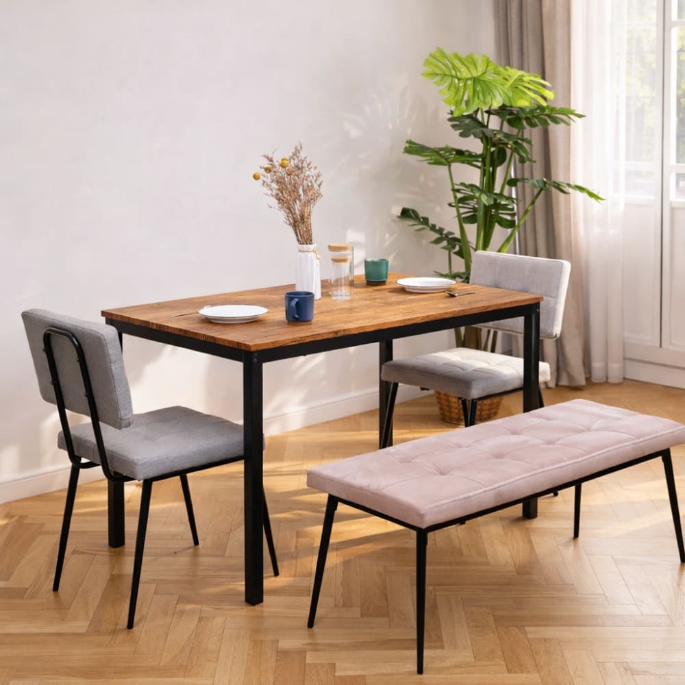Nordlys Esstisch (4-6 Personen) aus Metall und Holz Braun Braun Metall