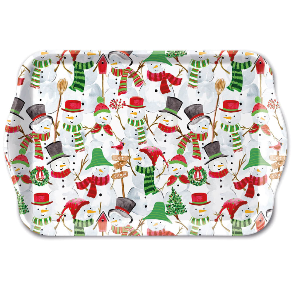 Mini plateau rectangulaire bonhommes de neige