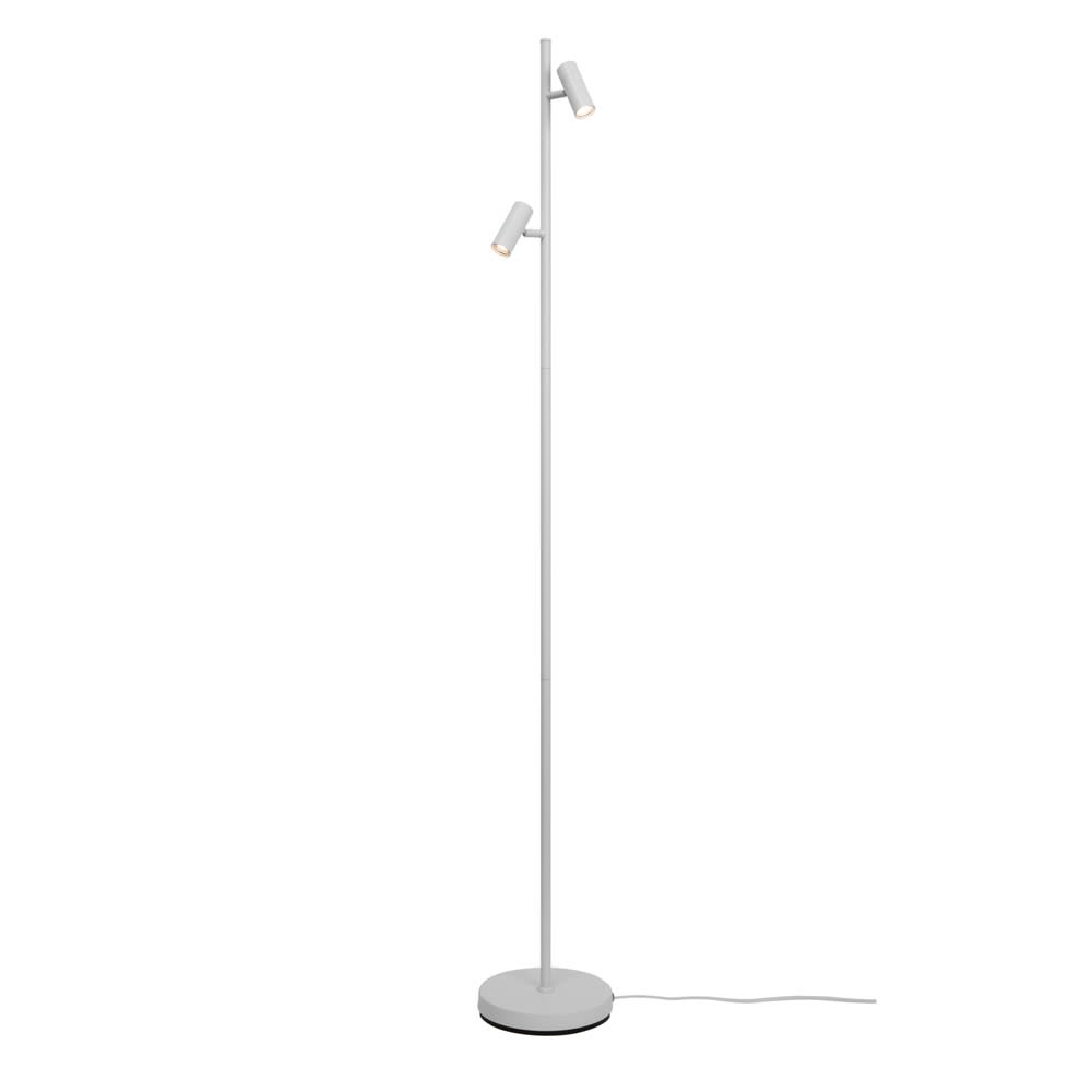 Lampadaire led blanc minimaliste avec 2 points lumineux réglables