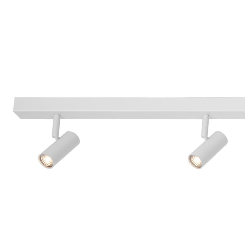 Plafonnier LED linéaire blanc minimaliste avec 5 points lumineux - Maisons du Monde